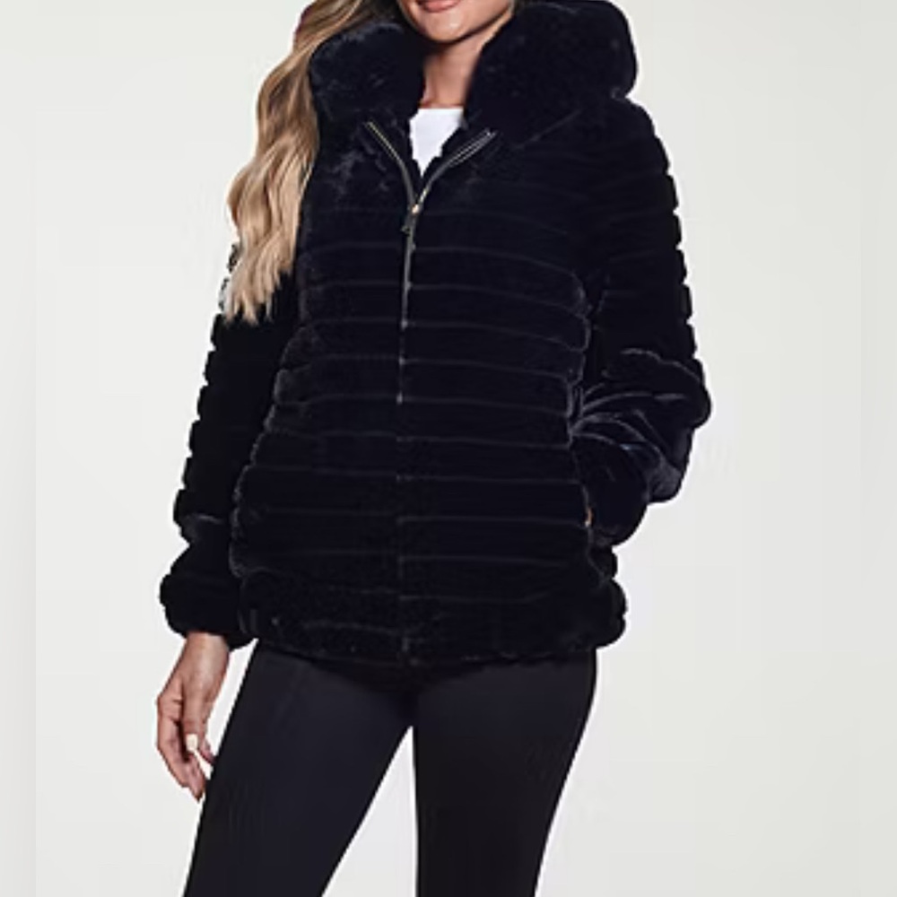 Gallery Womens Faux Fur Hooded Heavyweight Coat